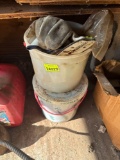 gloves and plastic containers