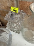 Glass candle holders, vase, brandy sniffer, more