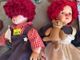 Raggedy Ann and Andy porcelain dolls