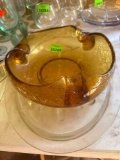Amber bowl and platter