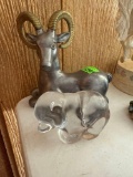 Glass bear and deer