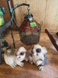 bird house and 2 bunnies