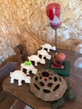 candles and turtle decor