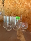 Glass cups and punch bowl