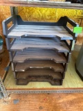 Six plastic file holders