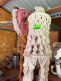 Two plant holders and steak horse