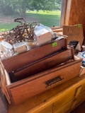 cheese, grater, wooden decor, measuring cups, and wooden drawers