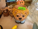 yellow pitcher, salt and pepper shaker