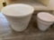 Ceramic popcorn, bowls, and Tupperware containers