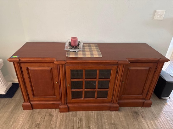 TV/stereo cabinet, 22 x 66 x 28.5 inches, items on cabinet are not included, bring help to move