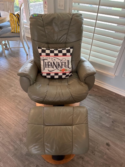 Leather rocking chair with footstool, Bring Help to move