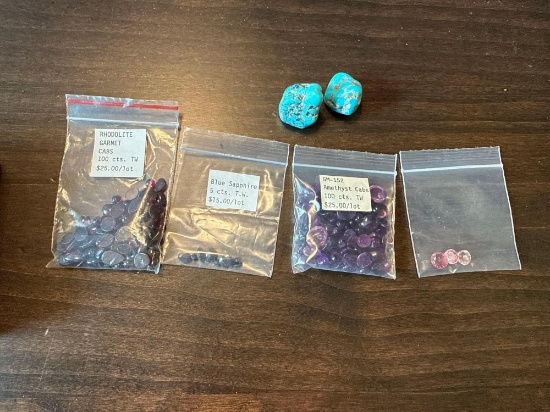 Stones, turquoise, garnet, sapphire, amethyst, and more