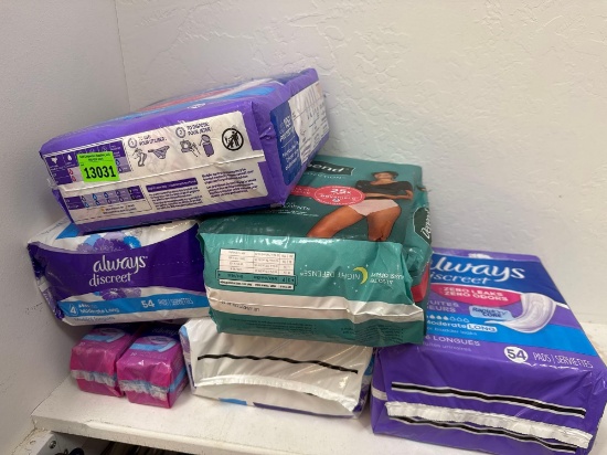 depends underwear and always discrete pads