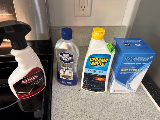 Cooktop, cleaners, and refrigerator water filters