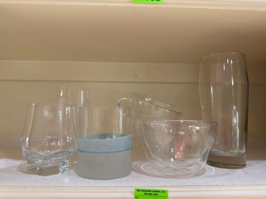 Glass bowls and cups