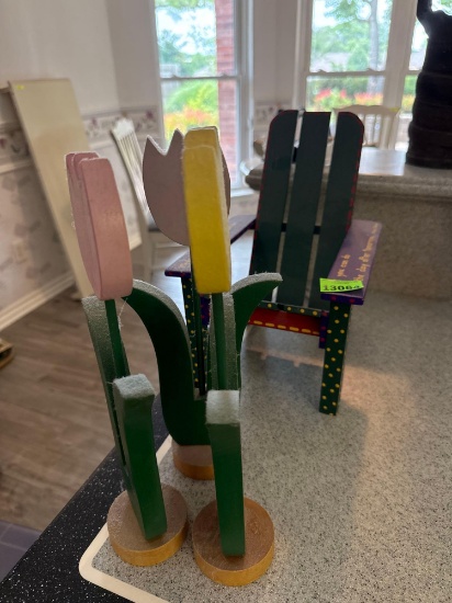 Chair and tulip decor