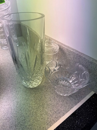 Crystal vase and Crystal candy dishes