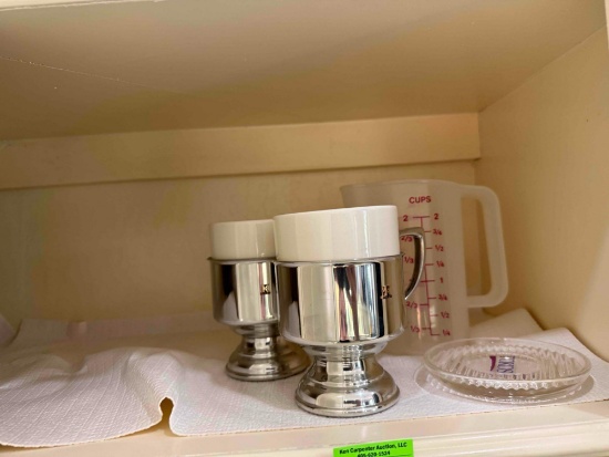 coffee cups, measuring cups and tray