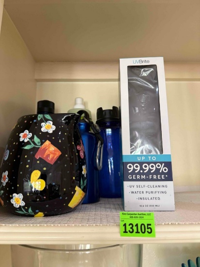 water bottles and pitcher