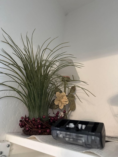Greenery, lamp, fruit basket, blood pressure, arm rest and hand stitch