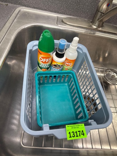 bug spray and buckets