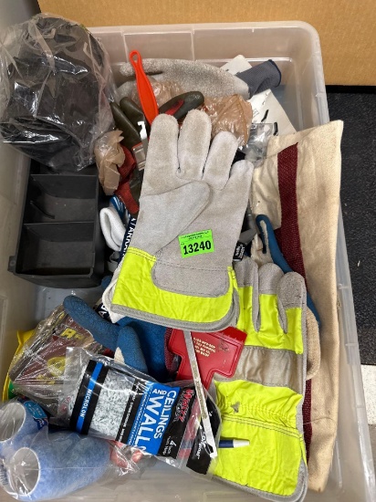 Gloves and paint supplies