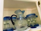 Glass dishes, cups and pitcher