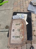 Grill cover and outdoor rugs