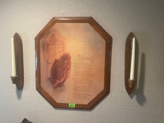 prayer decor; candles and candle wall holders