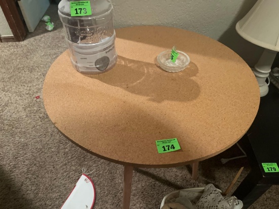 Small round wood table