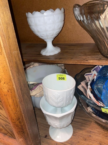 White glass bowls