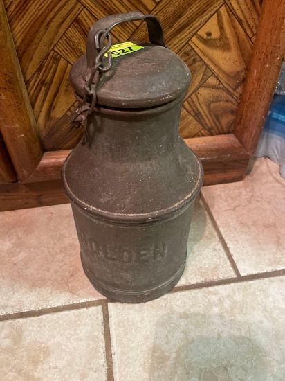 Vintage metal milk container
