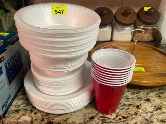 Styrofoam plates and bowls
