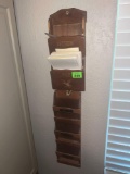 Wood wall letter rack