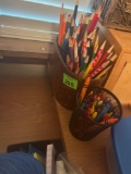 Colored pencils and crayons