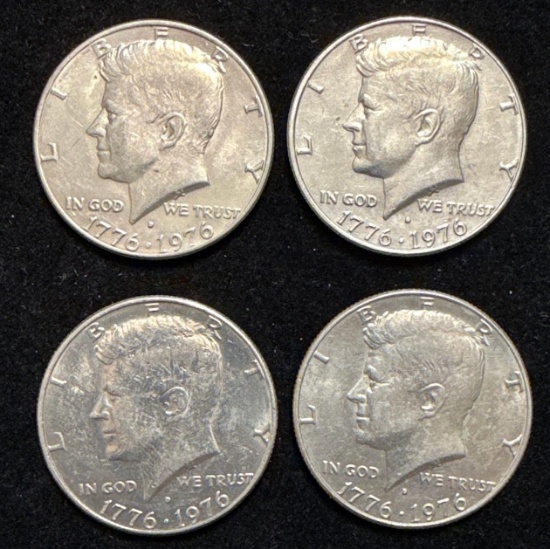 Lot of 4 - 1976 Bicentennial Half Dollars