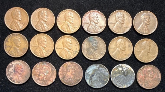 Lot of 18 - Wheat Pennies