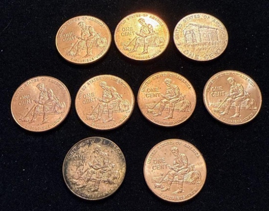 lot of 9 - 2009 D Bicentennial Lincoln Commemorative Pennies