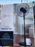 Mainstays 16- Inch Pedestal Fan, 3 Speeds, Tilting Fan Head, Wide Range Oscillation