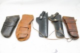 Five leather holsters