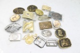 A bunch of belt buckles