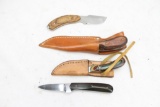 4 small sheath knives