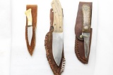 3 handmade sheath knives