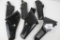 6 black leather holsters