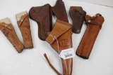 7 brown leather holsters