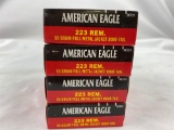Four full boxes of American eagle ammo