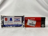 One box of eco 9mm luger and one box of USA Ammo 9mm luger