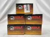 Five full boxes of Gold wolf performance ammo