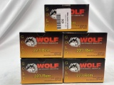 Five full boxes of Gold wolf performance ammo