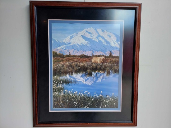 Framed Bear in a Field By Ed Tussey